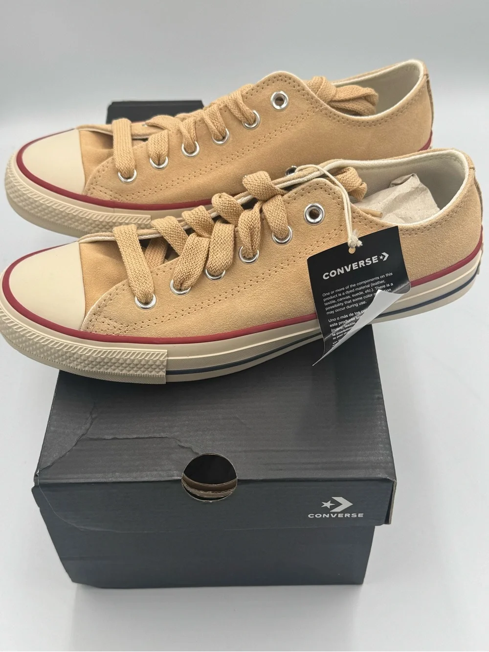 Converse CTAS Ox Suede Coastal Dune Natural Ivory Sneakers Women’s 8.5 NIB - Picture 5 of 10